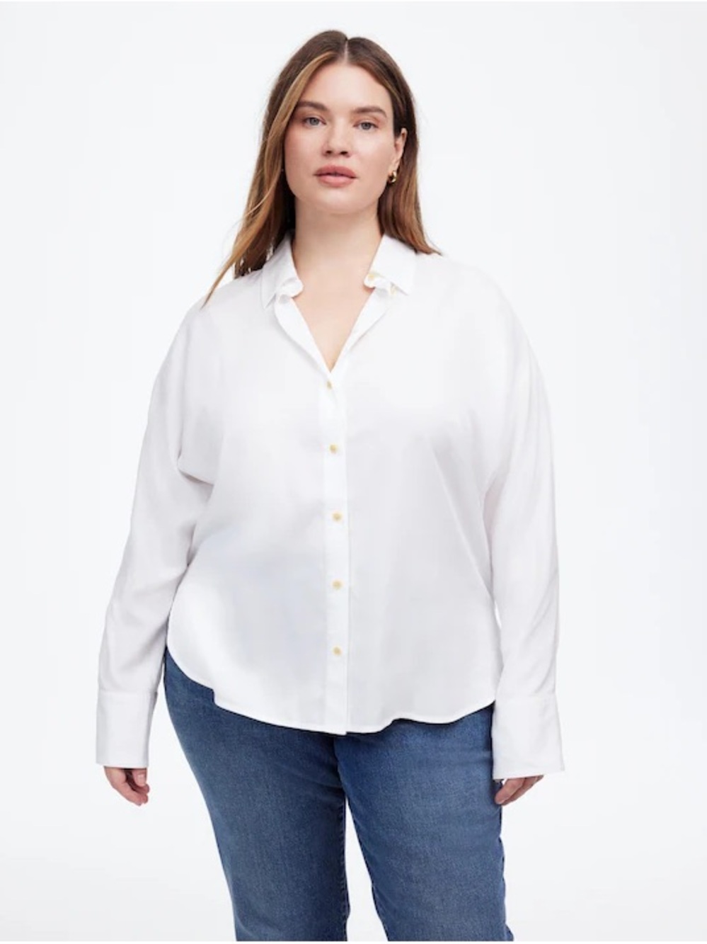 Madewell Relaxed Dolman Button-Up Shirt White Size Medium - Picture 2 of 10